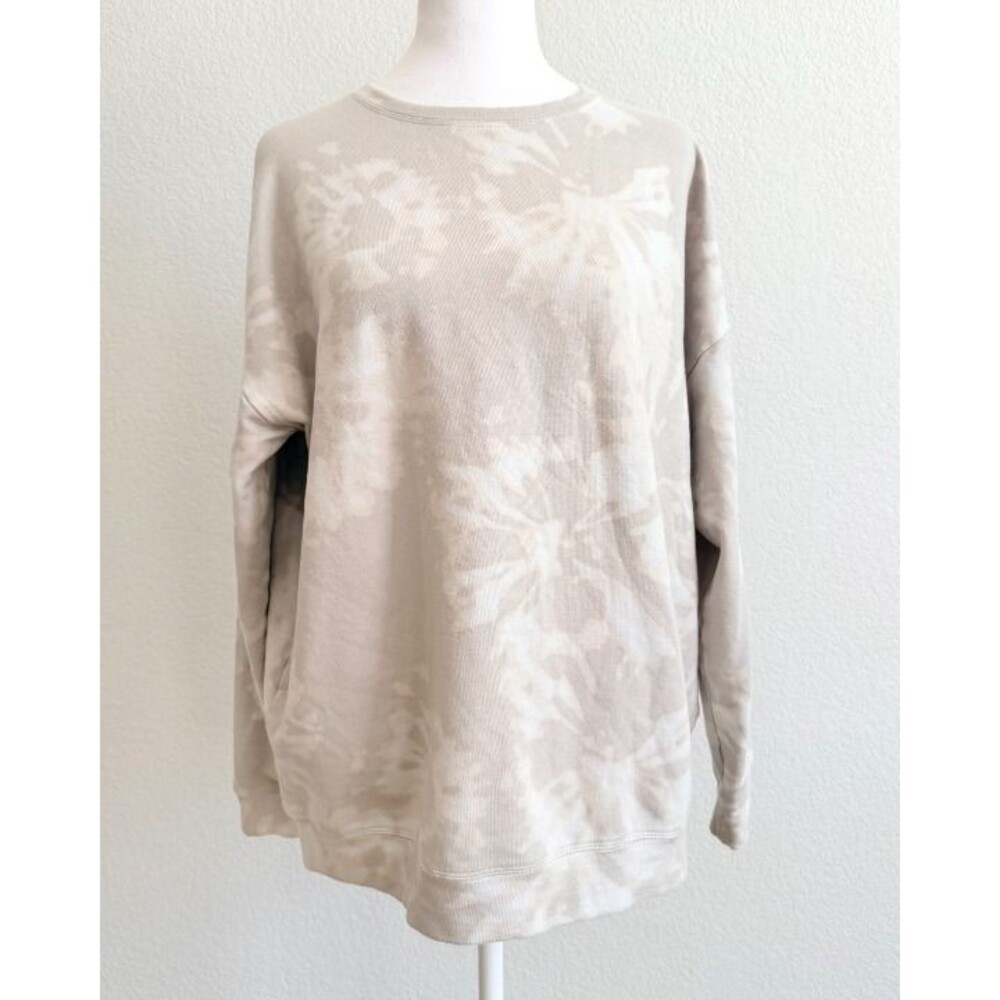 Athleta Balance Printed Tie Dye Pullover Sweatshirt Taupe M